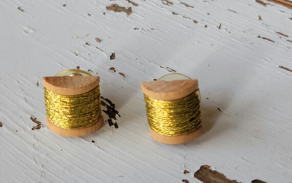 Sewing Thread Earrings - Sew Mini Thread Spool Ea… - image 5