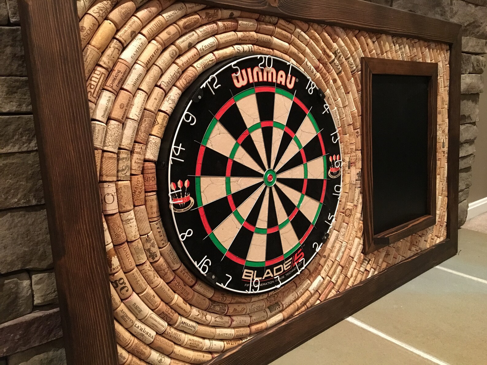 Wine Cork Dart Board Backerboard With Scoreboard in Dark Etsy