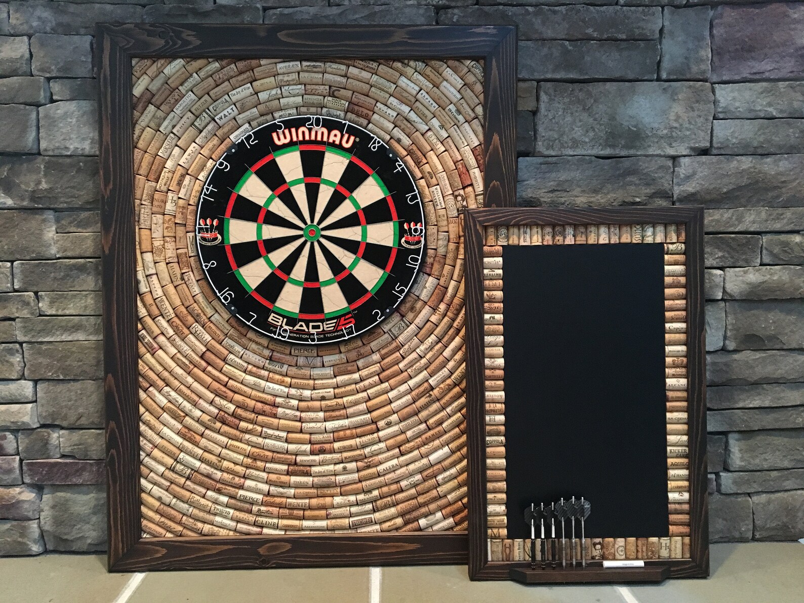 Dart Wall Protector in Espresso Finish Wine Cork Dartboard Etsy