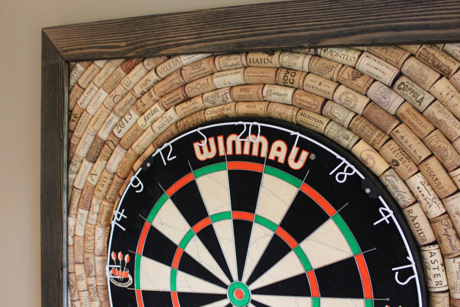 Wine Cork Dart Board Backerboard With Scoreboard in Dark Etsy
