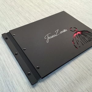 11x14 LANDSCAPE Matte Black Portfolio - Leather Binding Landscape Portfolio Presentation Screw Post Portfolio Case Folio Book Case Design