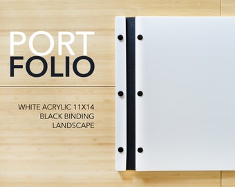 11x14 LANDSCAPE Glossy White Portfolio - Landscape Portfolio Presentation Screw Post Portfolio Case Folio Book Case Black Portfolio Design