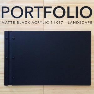 Portfólio LANDSCAPE Matte Black 11x17 - Acrílico Portfólio Paisagem livro portfólio Apresentação de portfólio Designer Moda Fotógrafo