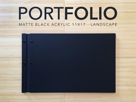11x17 LANDSCAPE Matte Black Portfolio Acrylic Portfolio Landscape Portfolio  Book Portfolio Presentation Designer Fashion Photographer 