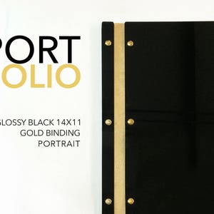 14x11 Glossy Black Portrait Portfolio Presentation Screw Post Portfolio Graphic Design Portfolio Case Folio Book Case Black Portfolio