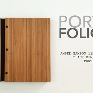 11X8.5 Retrato Âmbar Bambu Portfólio Elegante Moderno Portfólio Pasta Estudante Fotógrafo Folio Parafuso Post Portfólio Profissional bio