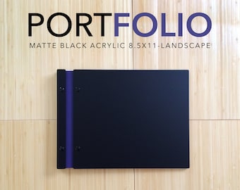 Schwarz matt Acryl Post Mappe, 8.5x11 Querformat