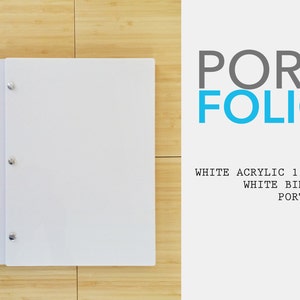 11X8.5 Apresentação de portfólio branco brilhante Portfólio de negócios Portfólio de monograma Portfólio de arte em madeira Livro de poste de parafuso gravado a laser Folio