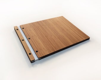 11x14 Amber Bamboo Portfolio – Presentation Binder, Screw Post Bound