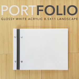 White Screw Post Portfolio 8.5x11 landscape, Portfolio presentation, custom portfolio, portfolio book, screwpost portfolio, modern portfolio image 1
