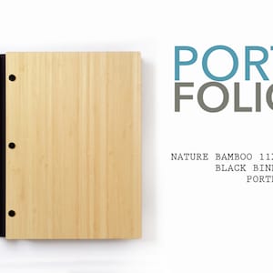 11X8.5 Portrait Natural Bamboo Portfolio Elegant Modern Portfolio Folder Student Photographer Folio Screw Post Portfolio Professional bio