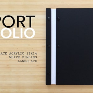 11x14 LANDSCAPE Matte Black Portfolio - Landscape Portfolio Presentation Screw Post Portfolio Case Folio Book Case Black Portfolio Design