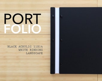 11x14 LANDSCAPE Matte Black Portfolio - Landscape Portfolio Presentation Screw Post Portfolio Case Folio Book Case Black Portfolio Design
