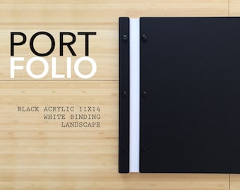 11x14 Landschaftsmappe - Matt Schwarzer Acryl Präsentationsordner