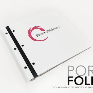 12x12 Glossy White Portfolio book, customization sold separately, Portfolio Presentation Screw Post Portfolio Case custom modern portfolio