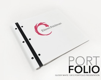 12x12 Glossy White Acrylic Portfolio Book, Screw Post Binding