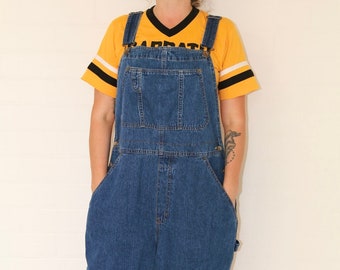 Vintage 1990s ‘Old Navy’ Dark Wash Long Denim Overalls Dungarees AU 18-20