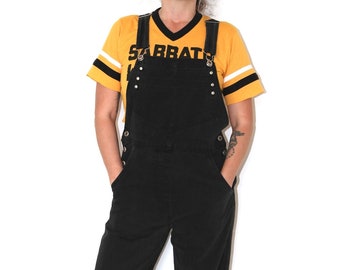 Vintage 1990s ‘D’Mode’ Black Long Denim Overalls Dungarees AU 10