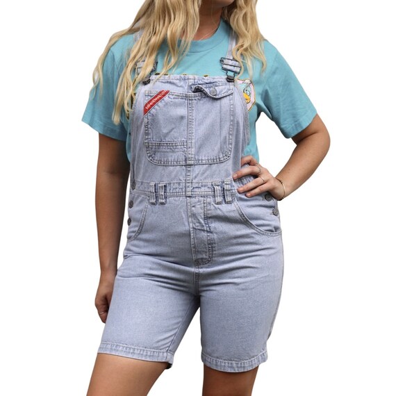 Light Wash Short Denim Overalls | Etsy
