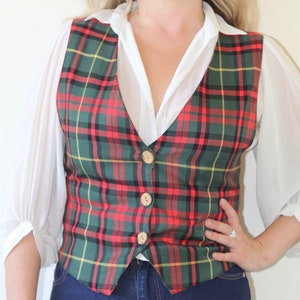 Red tartan waistcoat clearance