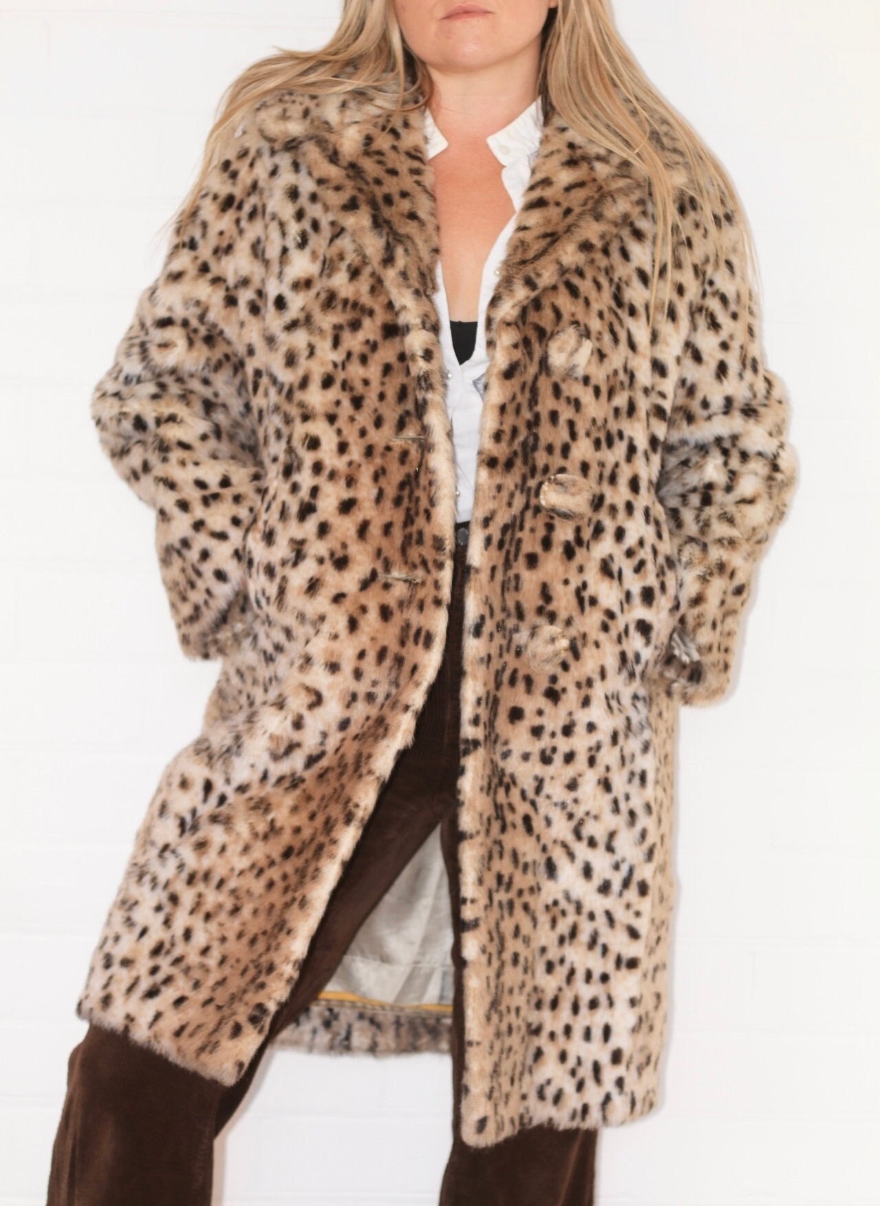 Floor length leopard print coat 2025