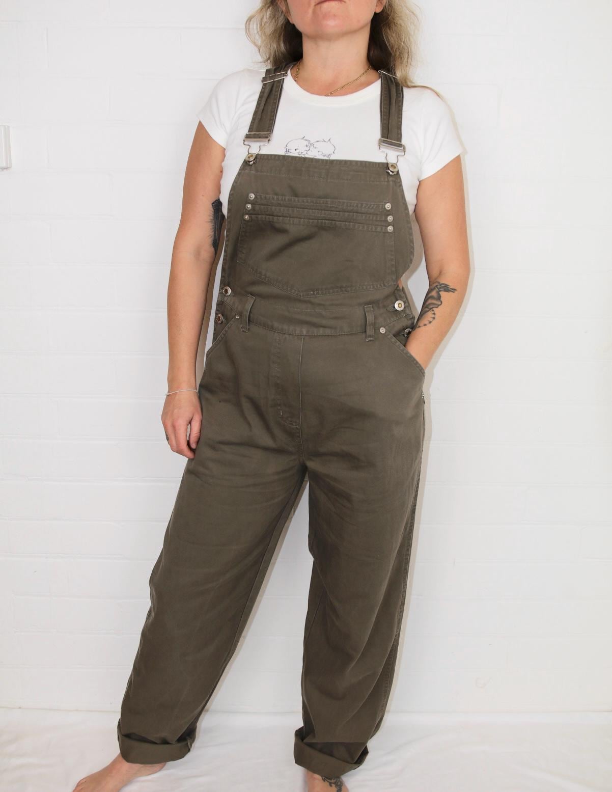 オリーブグリーン オーバーオール Olive green overalls - Etsy 日本