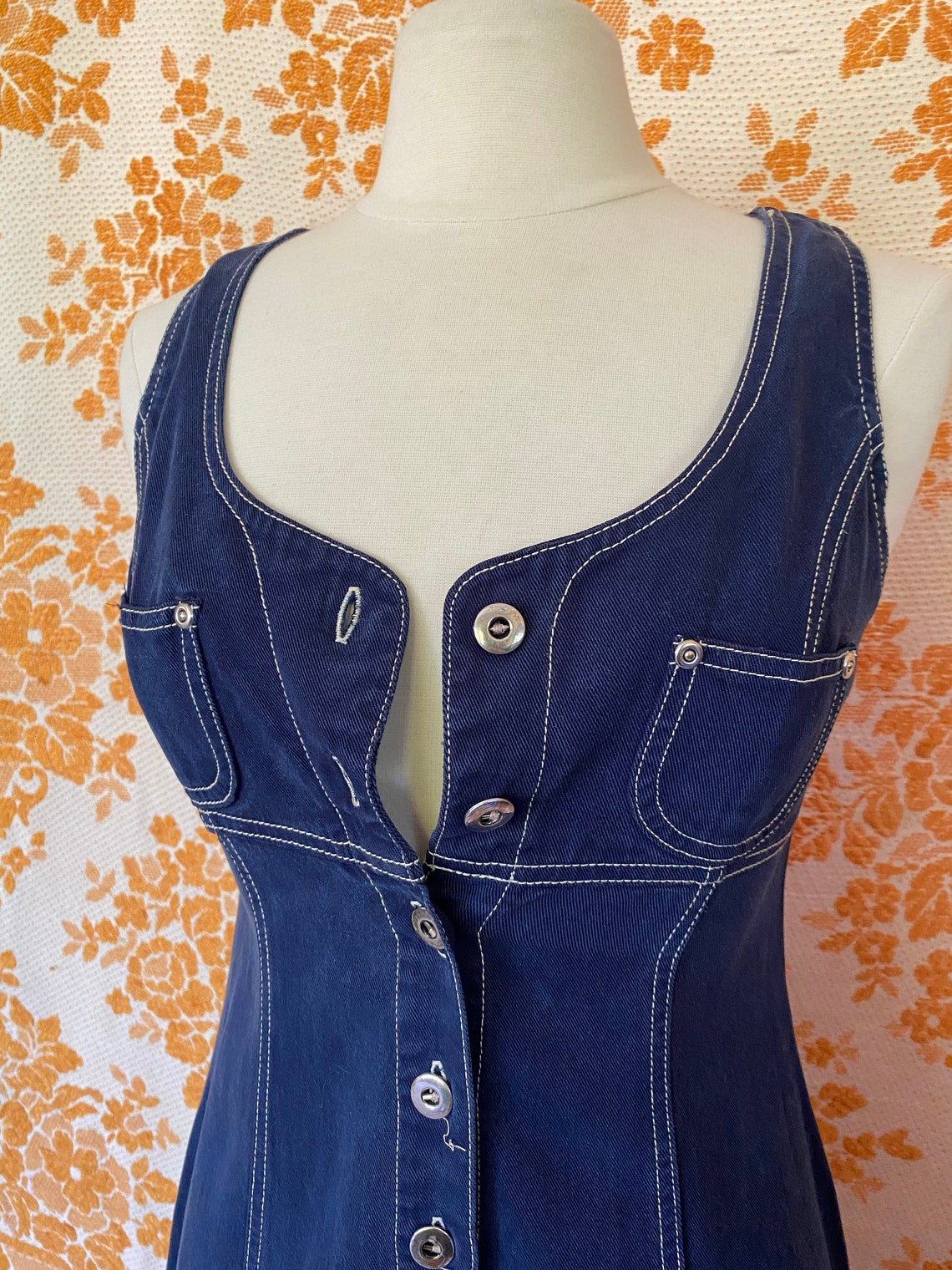 Vintage 1990s Corfu Jeans Denim Button up Dress Size 8-10 | Etsy
