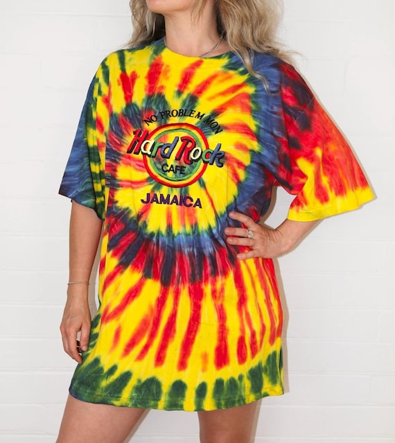 Vintage Style 'hard Rock Cafe Jamaica' Rainbow Tie-dye Tour T