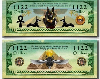 Ancestor Money AKA Joss Paper, 1122 Octillion, Egyptian God Anubis