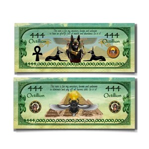 Ancestor Money 444 Octillion Dollars With Egyptian God Anubis Joss Paper Money To Burn For Ancestors