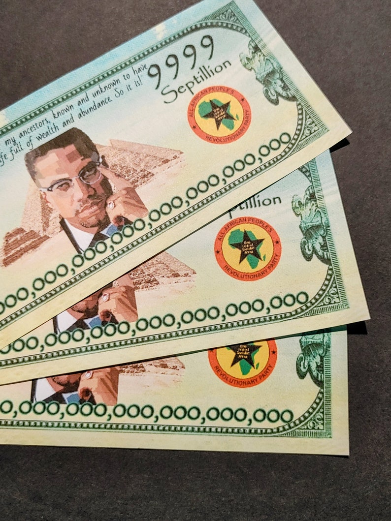 Ancestor Money Joss Paper 9999 Septillion Malcolm X Printable - Etsy