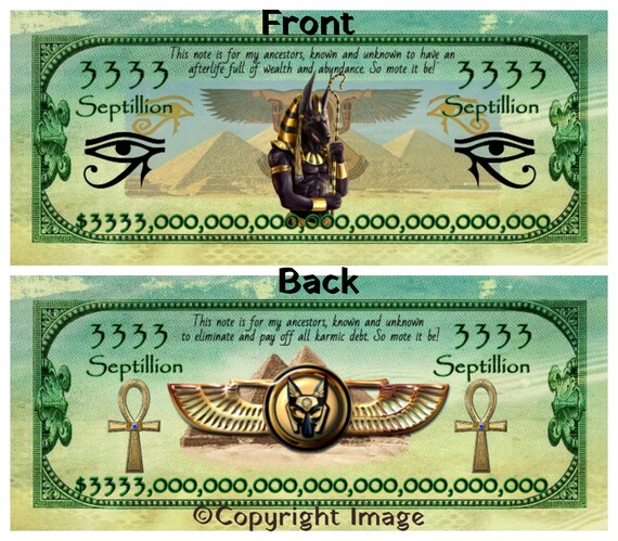 Ancestor Money 3333 To 9999 Septillion High Denominations 33 Etsy Ancestor Money 3333 To 9999 Septillion High Denominations 33 Etsy