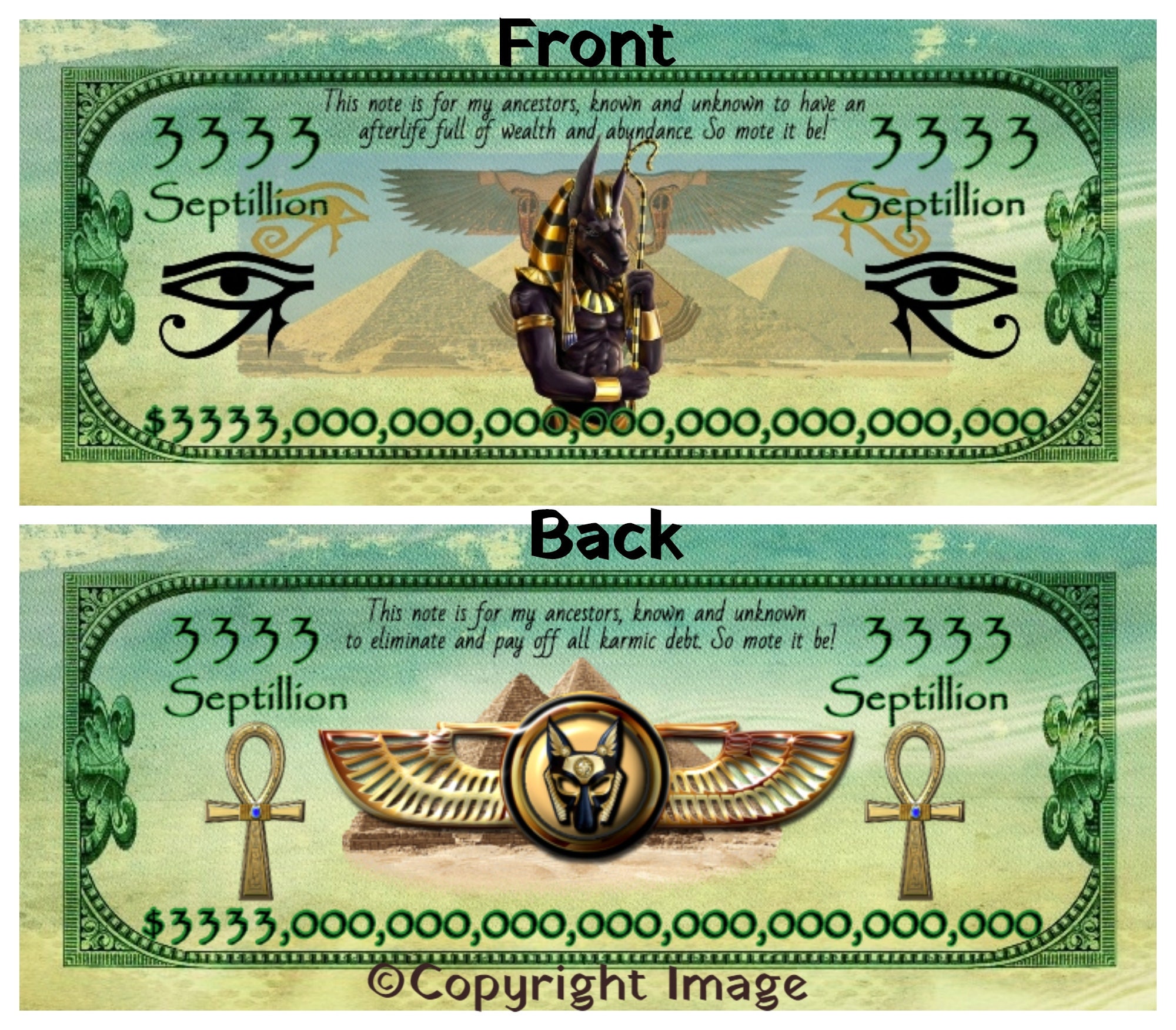 Dinero De Ancestro 3333 A 9999 Septillion Denominaciones Etsy