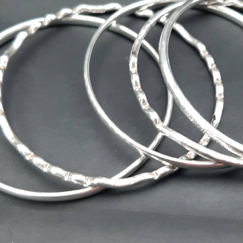 5 Sterling Silver Bangle Set Etsy