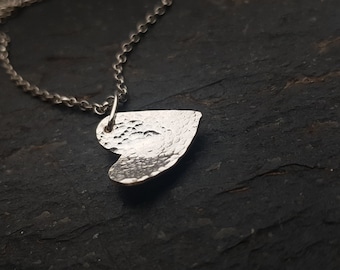 Sterling silver hammered texture domed heart necklace - various sizes