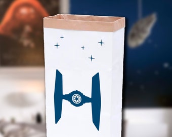 Storage Kraft Paper Bag for teddies, books or Star Wars toys / Customizable Paper bag / Paper storage bag with Tie Fighter / Star Wars Bag