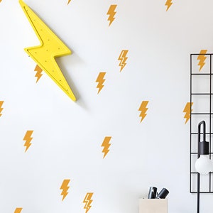 A set of Lightning bolt Wall Decals as if in a Storm with Thunder decal -Sets of 35 or 70 lightning bolts / V2