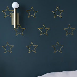 Fuzzy Star Wall Decal: Scandinavian Geometric Decor