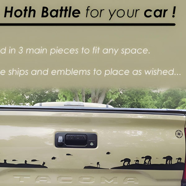 Op Star Wars geïnspireerde Hoth Battle Car Decal: AT-AT Walkers & Snow Speeder