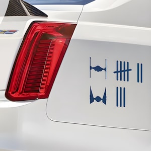 Op Star Wars geïnspireerde Fighters Tally-sticker voor auto met sticker Tie Fighters en Interceptor - Rebel Side