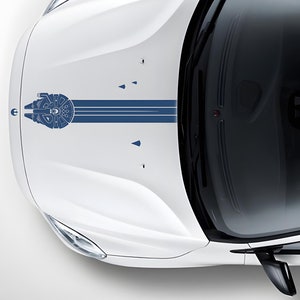 Millenium Falcon car decal for hood with back trail from Star Wars inspiration