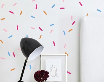 Loose 4 color confetti Wall Decal to place randomly  in your kid's bedroom / v1