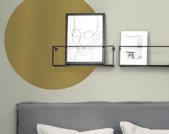 Vinilo decorativo de pared circular grande: decoración minimalista de lunares.