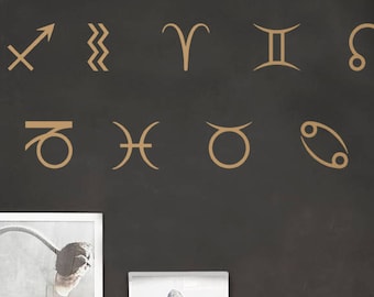 Zodiac Sign Wall Decal Set: Astrology Wall Decor