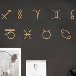 Naklejka ścienna Znaki Zodiaku / Naklejka Astrologia / Naklejka ścienna Zodiak / Dekoracja Zodiak / Naklejki Znak astrologiczny / Naklejka Bliźnięta Wodnik