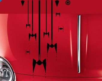 Star Wars inspired TIE Interceptor Car Decal: Empire Army Hood Sticker
