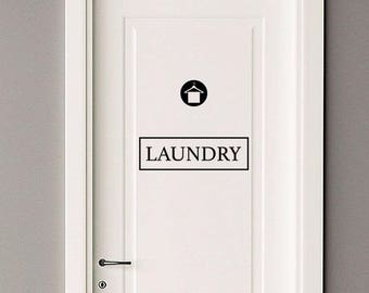 Laundry wall decal - Word decal - Laundry door wall sticker - Door decor - House Word decal - Word decal