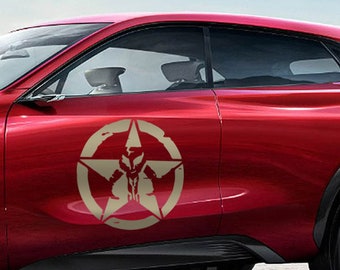 Adesivo com o emblema enferrujado do Mandaloriano – Adesivo de parede/carro de Star Wars