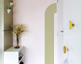 Striped Half Arch Wall Decal: Geometric Line Art Sticker