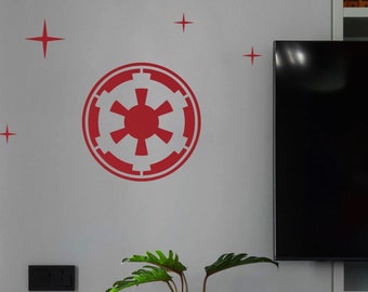 Star Wars  inspired Empire Emblem Wall Decal: Matte Vinyl with Stars